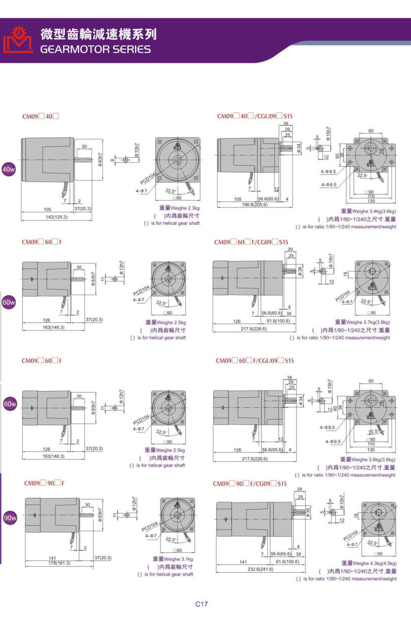 利明感應馬達尺寸圖 利明感應馬達尺寸圖